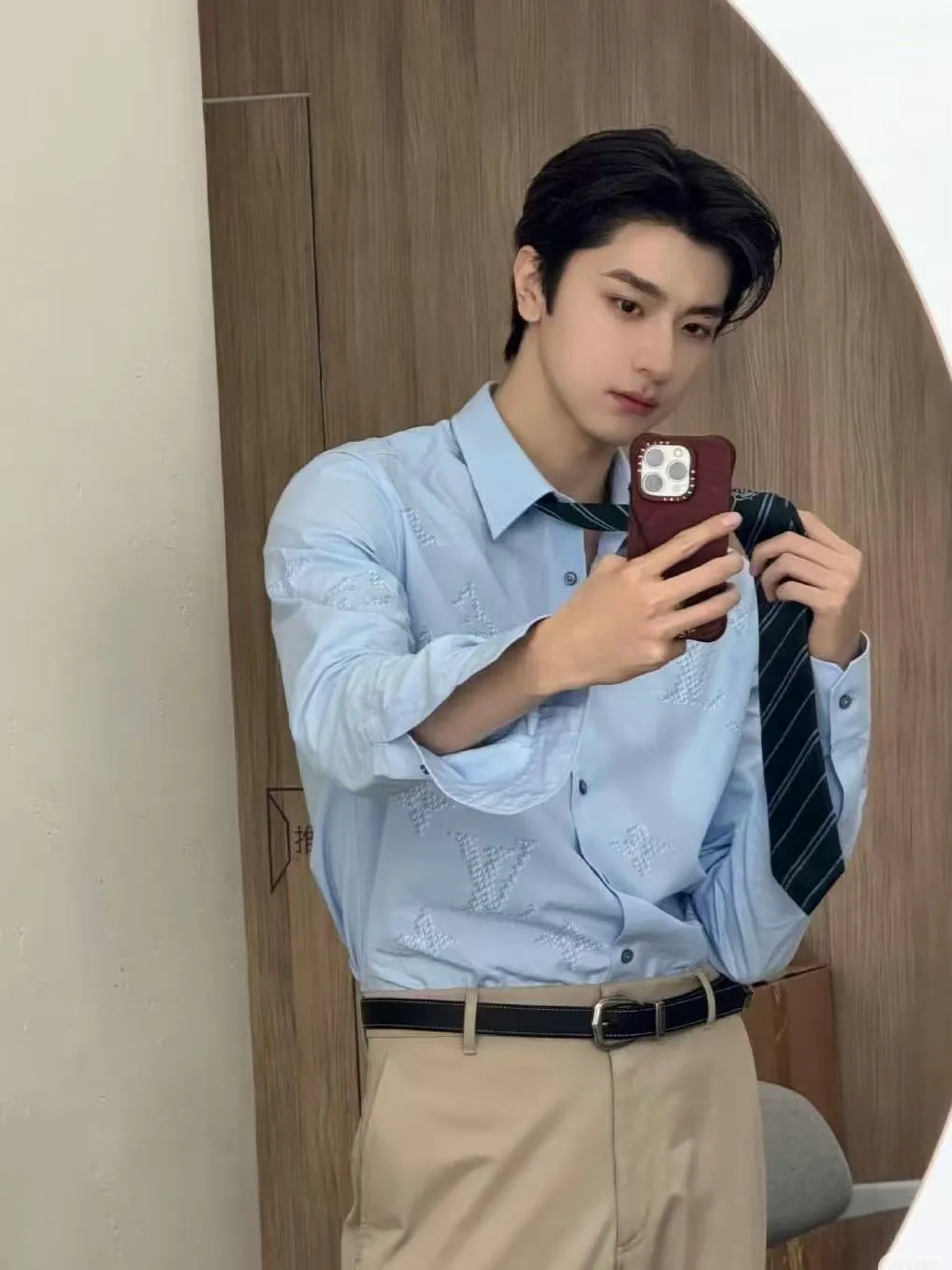 Louis Vuitton/Louis Vuitton dark pattern old flower lapel shirt
